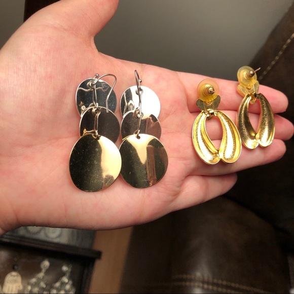 8 pair lot // STATEMENT hook dangle earrings // dressy // party // trendy - Picture 9 of 16